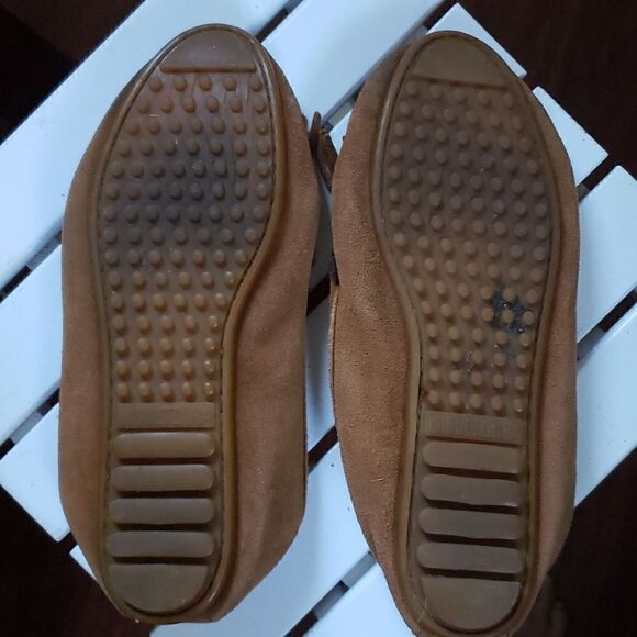 MINNETONKA Brown Suede Slip-on Moccasins Flats - Picture 4 of 6